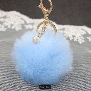 Light Blue Pom Keychain